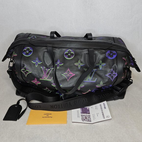 Louis Vuitton Giant Monogram Black Multicolor Meteor Travel Bag 50 Duffle Strap - Picture 1 of 16